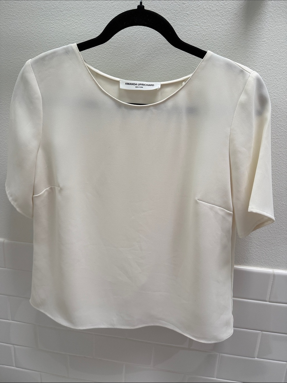 Amanda Uprichard Split Back Blouse White Ivory XS NWOT